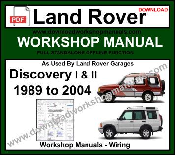 Land Rover Discovery 1 & 2 Service Repair Workshop Manual Download